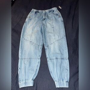 We The Free Light Blue Denim Joggers